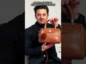La Vulcania - Borsa firmata Gyoiame simil pelle effetto venata tracolla elegante