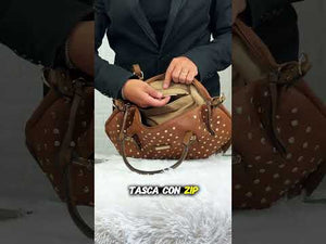 Borsa a Bauletto firmato CHARRO donna borsa a tracolla Borchie borchiata simil pelle