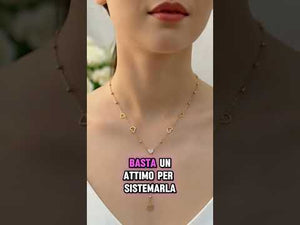 Collana a Y con Cuoricini in Acciaio Oro - Girocollo Lariat Regolabile