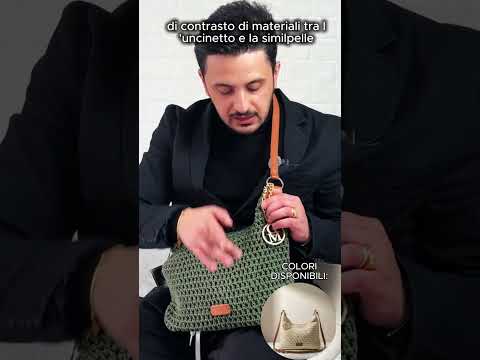 L'Albina- Borsa firmata Gyoiamea a Tracolla in Cotone Intrecciato all'Uncinetto