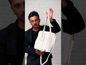 La Tote bag - Borsa 2in1 firmata GYOIAMEA shopping con pochette spalla donna grande simil pelle venata