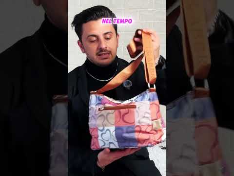 Borsa firmata Baci&Abbracci tracolla 5 zip multitasche fantasia logo impermeabile zip