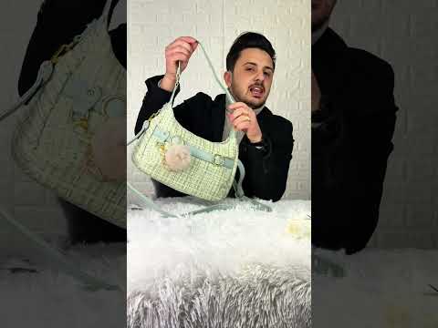 La Ester - Borsa a bauletto borsetta firmata GYOIAMEA a mano tracolla TWEED tessuto