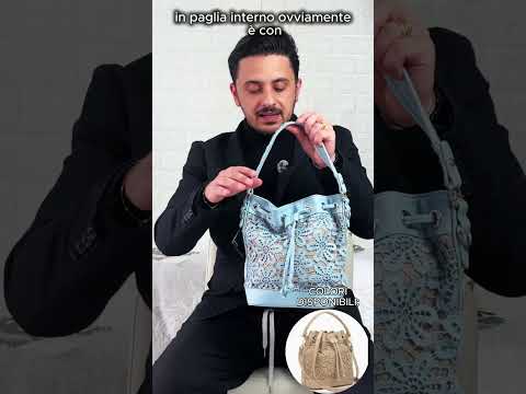 La Petalo - Borsa firmata Gyoiamea a secchiello secchio Pizzo Macramè