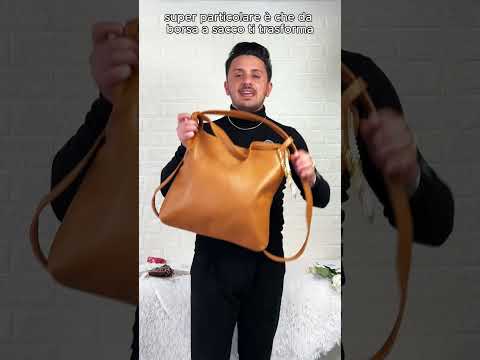 La Alibi - Borsa 2in1 in Vera Pelle trasformabile da borsa a sacco a zaino MADE IN ITALY