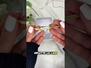 Collana Choker Cuore in Acciaio Inossidabile - Maglia Piatta Oro e Argento