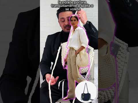 La Delta - Borsa firmata Gyoiamea a Tracolla in Cotone Intrecciato all'Uncinetto tote bag spalla