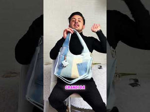 La Tappa a hobo - Borsa sacco jeans denim shopping Tracolla con toppe