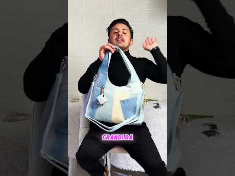 La Tappa a hobo - Borsa sacco jeans denim shopping Tracolla con toppe