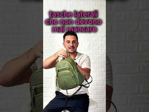 COCONUDA - zaino donna pelle cuoio spalla casual passeggio zainetto logo 3d