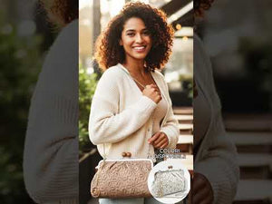 La Natasha - Borsa firmata Gyoiamea Pizzo Macramè clucht borsetta con catena