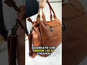 La Aldina- Borsa a bauletto firmata GYOIAMEA a mano tracolla casual simil pelle martellata venata