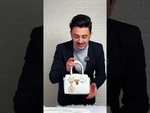 La Milvas - Borsa a bauletto con charms borsetta firmata GYOIAMEA a mano tracolla