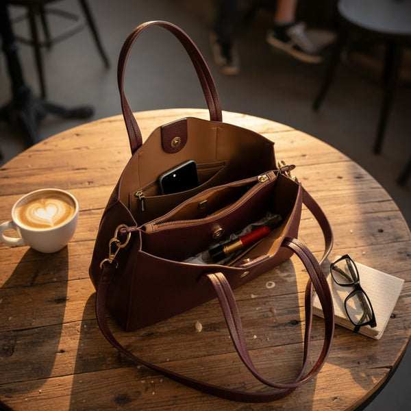 Borsa a bauletto + charms omaggio firmata COCONUDA a tracolla elegante casual simil pelle martellata