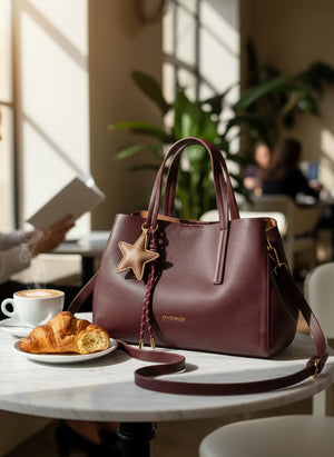 Borsa a bauletto + charms omaggio firmata COCONUDA a tracolla elegante casual simil pelle martellata