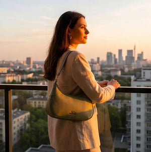 YYcoveri- Borsa borsetta con Doppia tasca mezzaluna piccola hobo monomanico