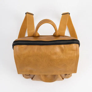 La Sabrinella - zaino unisex eco pelle venata donna uomo cuoio casual vintage multi tasche capiente