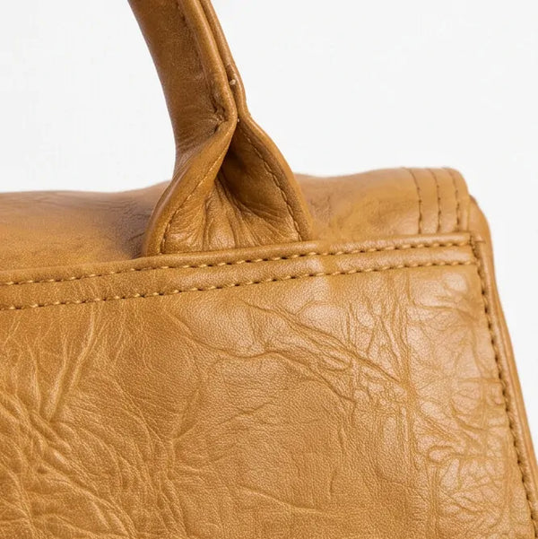 La Sabrinella - zaino unisex eco pelle venata donna uomo cuoio casual vintage multi tasche capiente