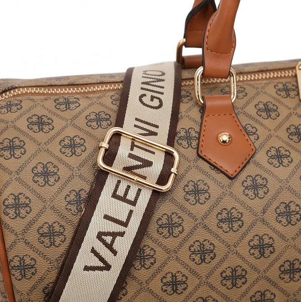 Valentini Gino - Borsa Donna borsone logato fantasia logo viaggio passeggio bauletto baule grande