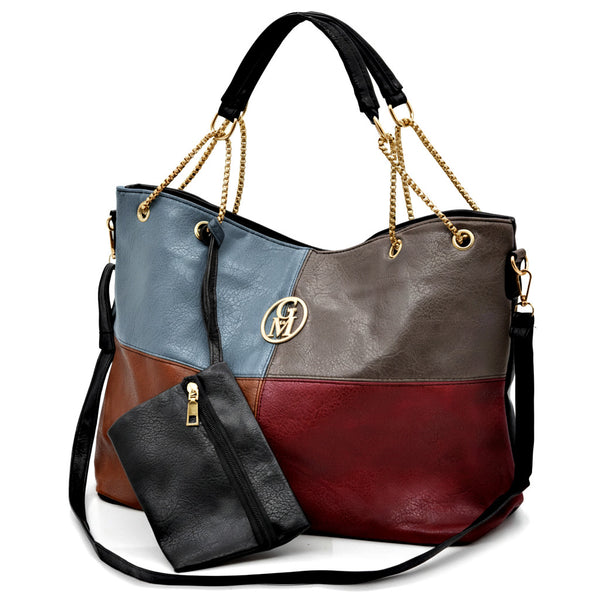 La Azzitata borsa 2 in 1 shopping con pochette in omaggio - morbida elegante casual spalla multi colore