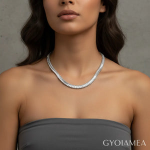 Collana Tennis Baguette con Chiusura Slider  Regolabile da Choker a  collana normale lunga fino a 42 cm