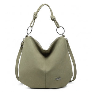 Coveri Collection - Borsa firmata a sacco spalla mono manico camoscio scamosciata secchio grande