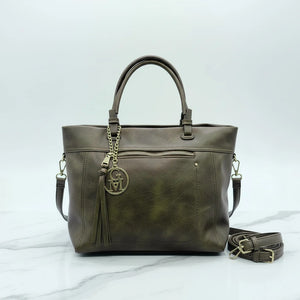 L'Arragia - Borsa shopping firmata GYOIAMEA a mano tracolla casual simil pelle venata