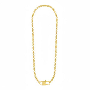 Collana Maglia Spiga con Moschettone Frontale di Design 44cm - Oro e Argento Girocollo Choker