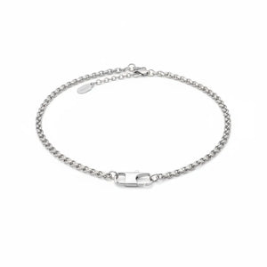 Collana Maglia Spiga con Moschettone Frontale di Design 44cm - Oro e Argento Girocollo Choker