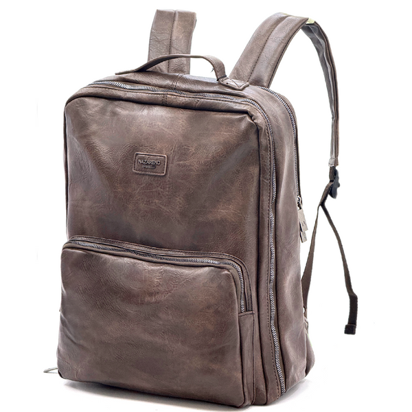 Zaino firmato NAZARENO GABRIELLI uomo grande viaggio lavoro capiente tasche porta documenti notebook tablet
