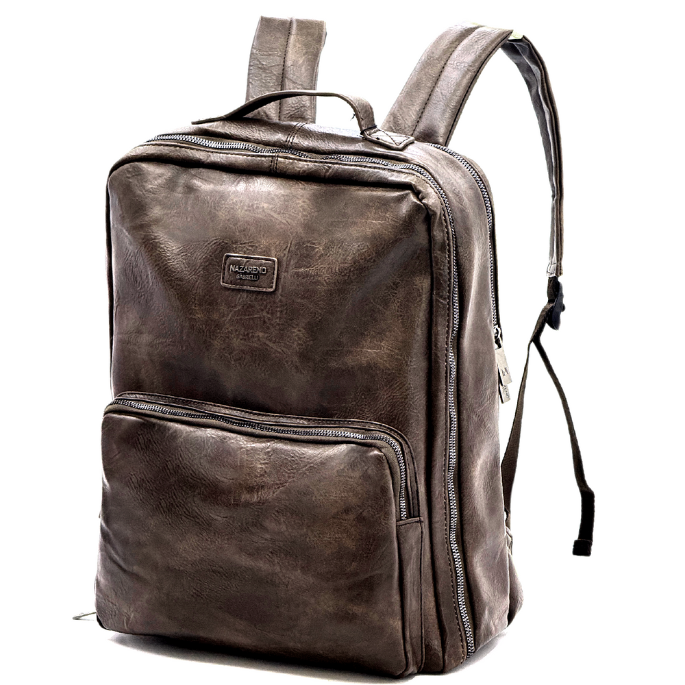 Zaino firmato NAZARENO GABRIELLI uomo grande viaggio lavoro capiente tasche porta documenti notebook tablet