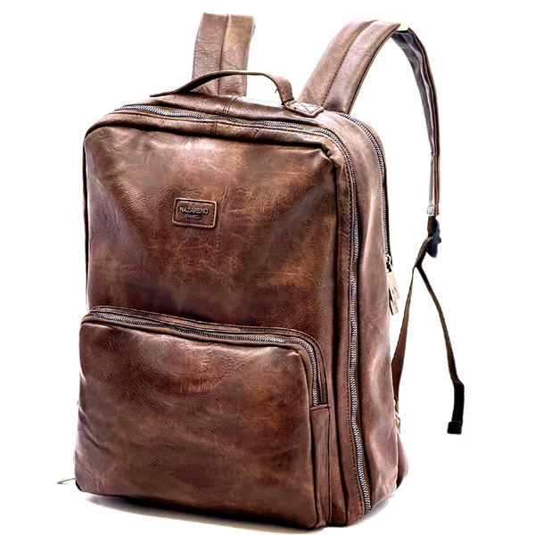 Zaino firmato NAZARENO GABRIELLI uomo grande viaggio lavoro capiente tasche porta documenti notebook tablet