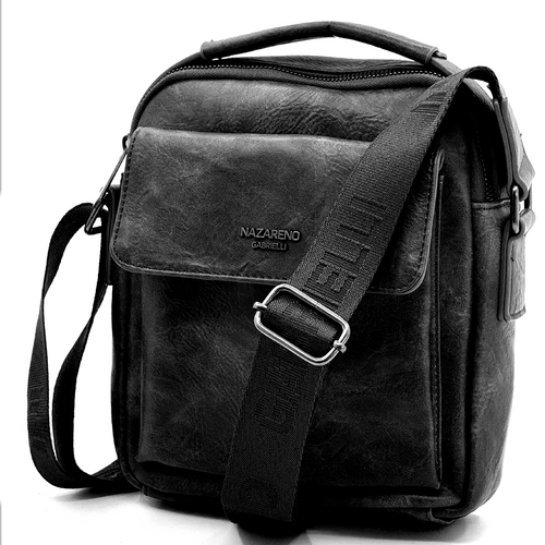 Borsello Uomo firmato Nazareno Gabrielli simil pelle borsellino Capiente e Resistente per Uso Quotidiano