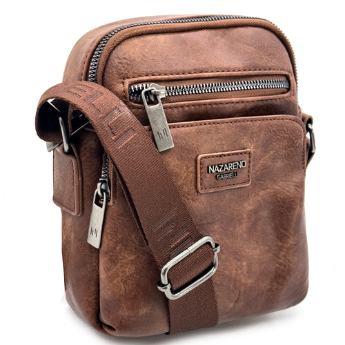 Borsello Uomo firmato Nazareno Gabrielli simil pelle borsellino Capiente e Resistente multi tasche