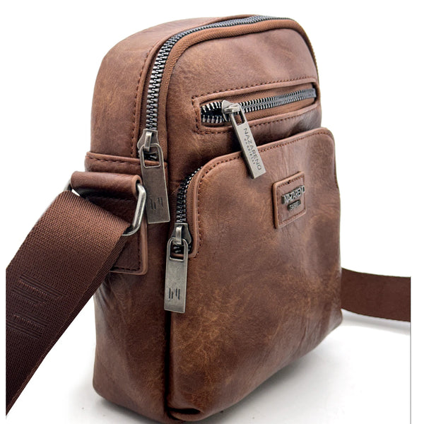 Borsello Uomo firmato Nazareno Gabrielli simil pelle borsellino Capiente e Resistente multi tasche