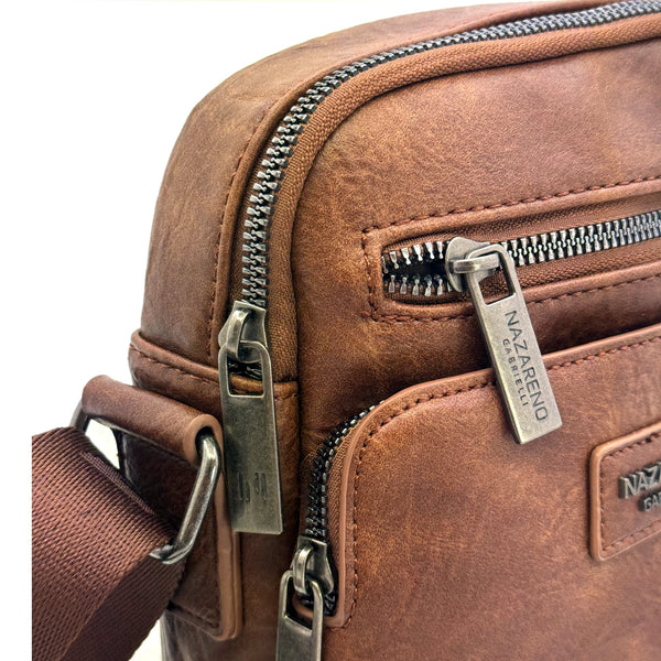 Borsello Uomo firmato Nazareno Gabrielli simil pelle borsellino Capiente e Resistente multi tasche