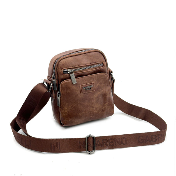 Borsello Uomo firmato Nazareno Gabrielli simil pelle borsellino Capiente e Resistente multi tasche