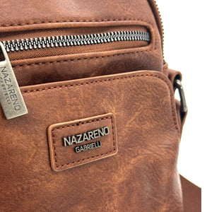 Borsello Uomo firmato Nazareno Gabrielli simil pelle borsellino Capiente e Resistente multi tasche