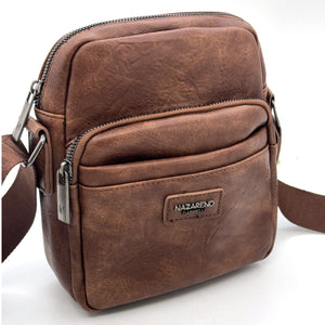Borsello Uomo firmato Nazareno Gabrielli simil pelle borsellino Capiente e Resistente multi tasche nuovo
