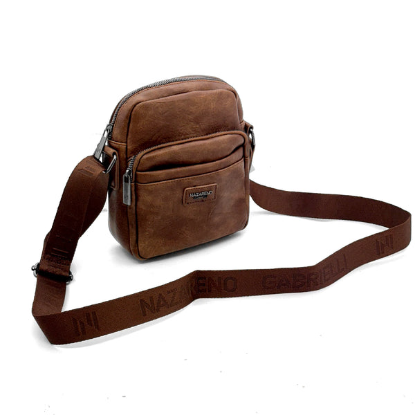 Borsello Uomo firmato Nazareno Gabrielli simil pelle borsellino Capiente e Resistente multi tasche nuovo