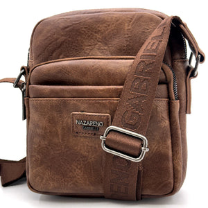 Borsello Uomo firmato Nazareno Gabrielli simil pelle borsellino Capiente e Resistente multi tasche nuovo