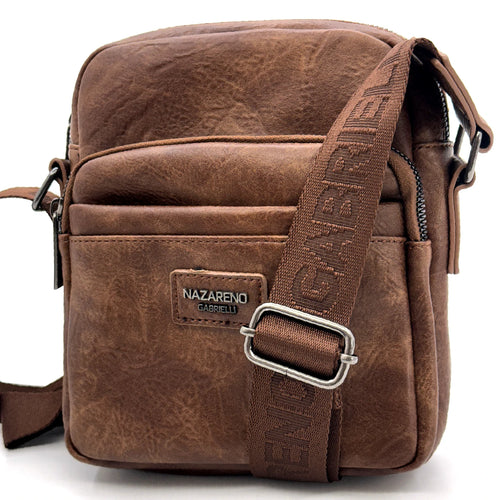 Borsello Uomo firmato Nazareno Gabrielli simil pelle borsellino Capiente e Resistente multi tasche nuovo