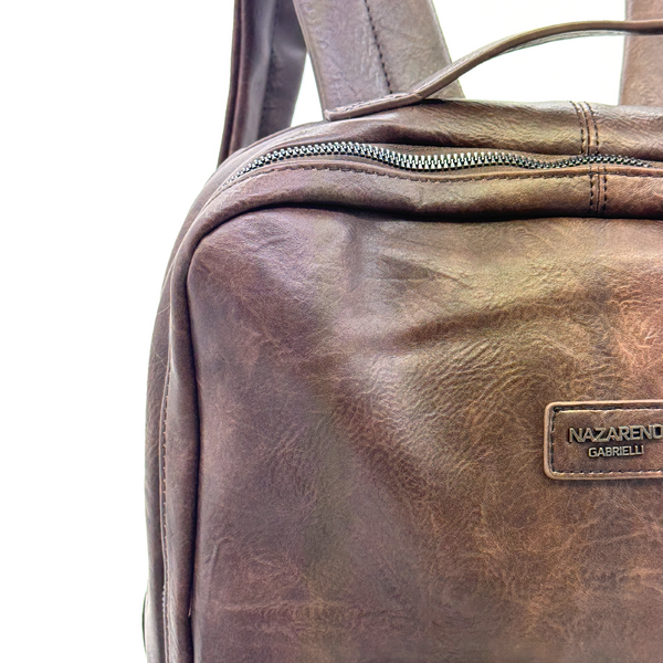 Zaino firmato NAZARENO GABRIELLI uomo grande viaggio lavoro capiente tasche porta documenti notebook tablet