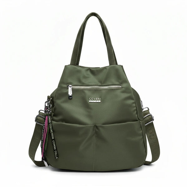 borsa zaino 2in1 nylon COVERI TRASFORMABILE donna casual passeggio nuovo casual