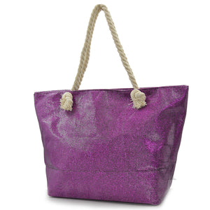 Borsa mare glitter firmato ANTONIO BASILE manici in corda capiente resistente