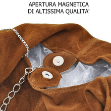 Carica l&#39;immagine nel visualizzatore di Gallery, Gyoiamea italy VERA PELLE scamosciata hobo borsa sacco spalla donna monomanico