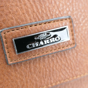 Borsa firmata CHARRO uomo donna vintage pelle cinghie tracolla postina marrone