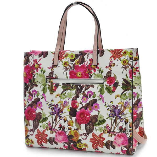 GM LA FIORATA Borsa shopping rose elegante casual beige passeggio fantasia fiori fiorata