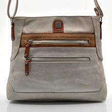 Carica l&#39;immagine nel visualizzatore di Gallery, F firenze Borsa borsetta tracolla pelle tasche cerniere casual zip piccola beige