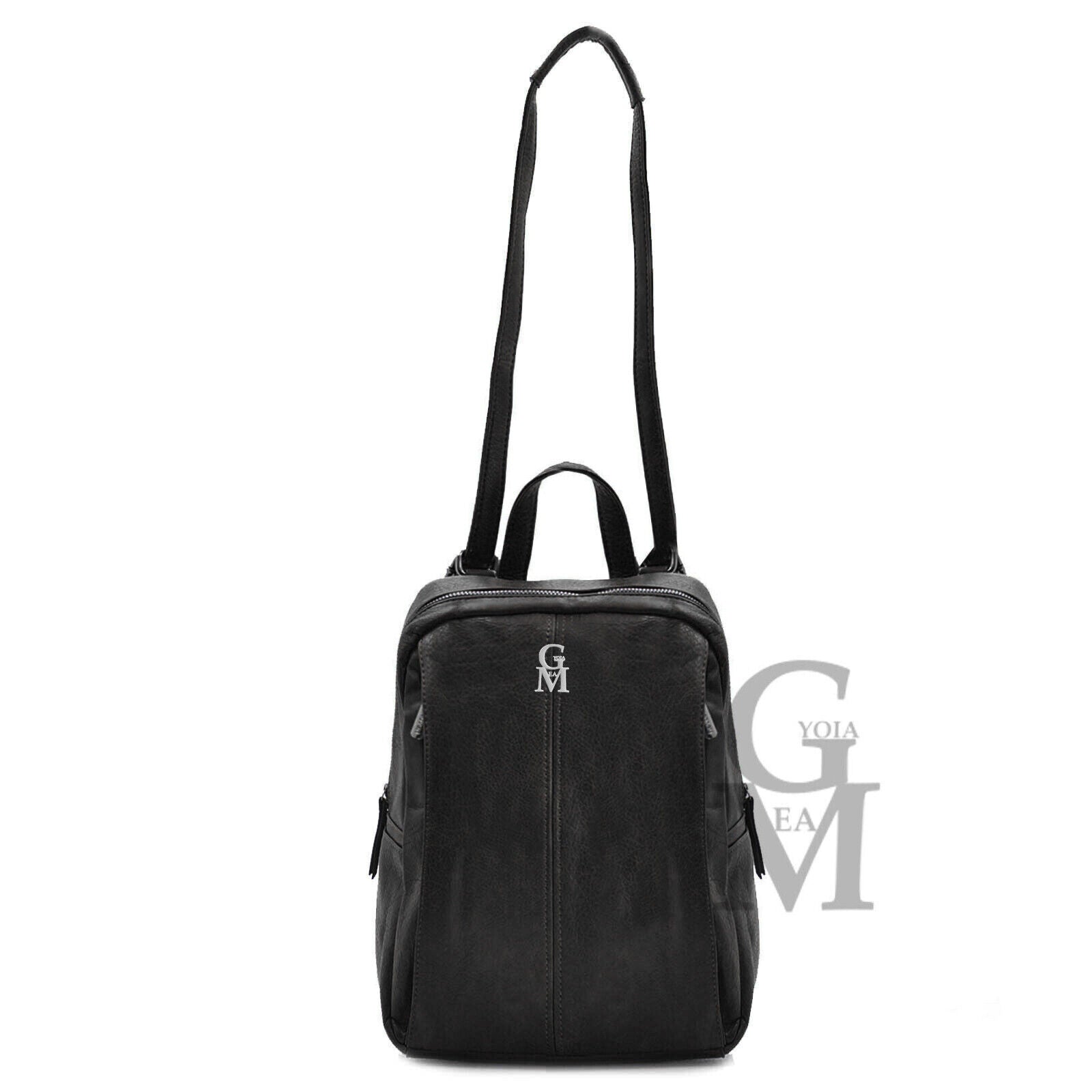 Gm borsa TRASFORMABILE zaino 2in1 donna pelle lucido spalla casual passeggio